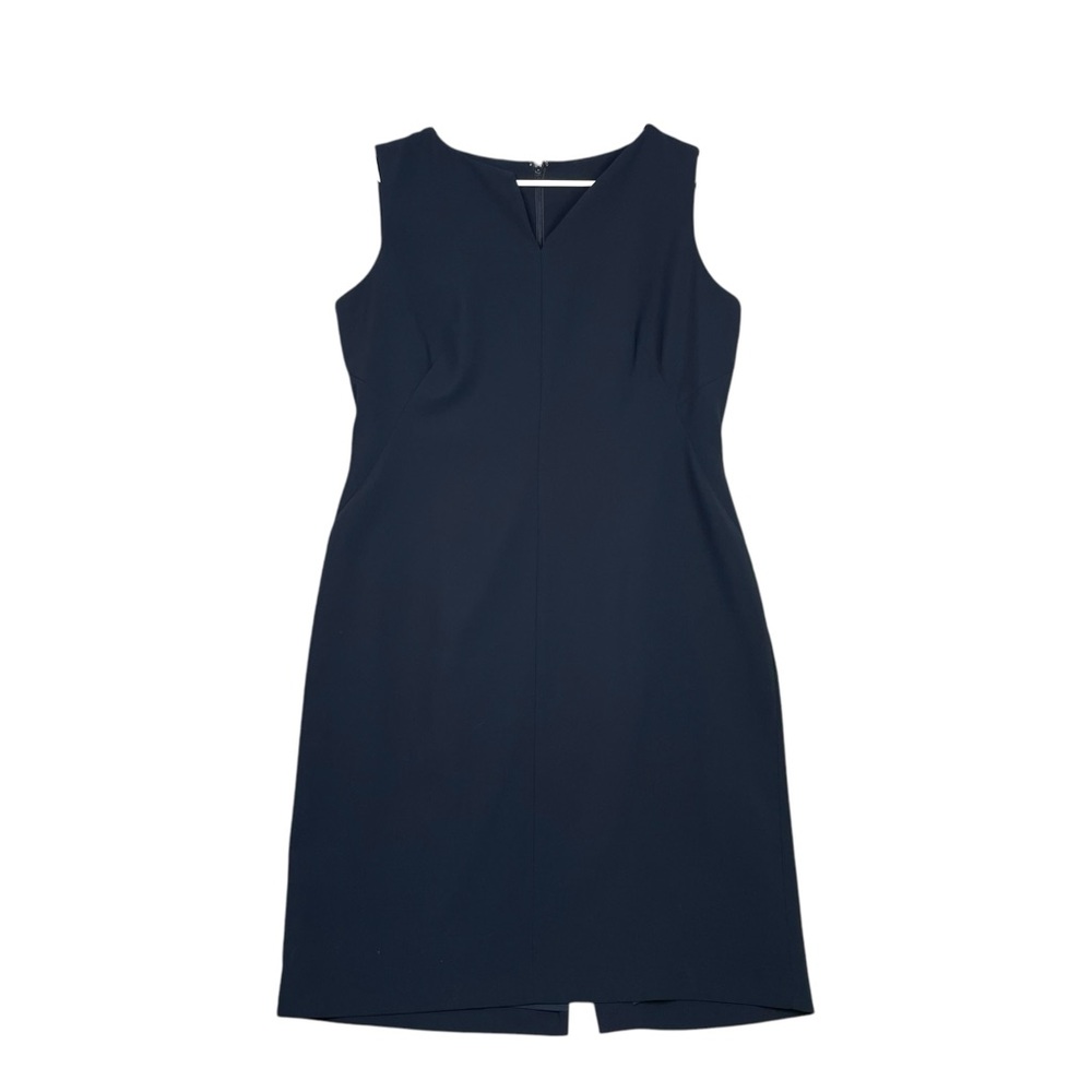 Sleeveless Navy Midi Sheath Dress